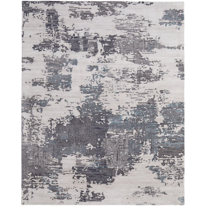 Feizy Zarah Bohemian & Eclectic Abstract, Ivory/Gray/Blue, 8' x 10' Area Rug