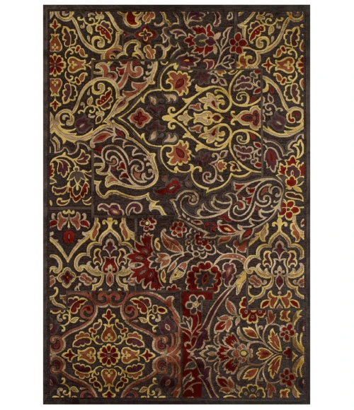 Feizy Saphir Azar Cottage Floral & Botanical, Brown/Taupe/Gold, 9'-8" x 12'-7" Area Rug