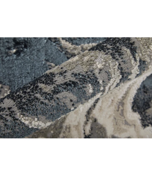 Feizy Micah Industrial Abstract, Ivory/Black/Taupe, 6'-7" x 9'-6" Area Rug