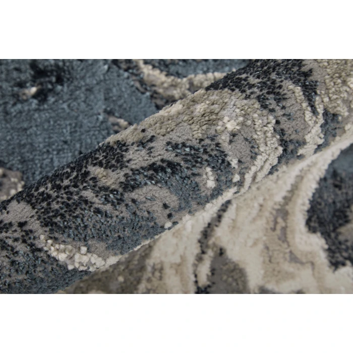 Feizy Micah Industrial Abstract, Ivory/Black/Taupe, 1'-8" x 2'-10" Accent Rug