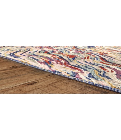 Feizy Torina Bohemian & Eclectic Abstract, Blue/Purple/Ivory, 9'-6" x 12'-7" Area Rug
