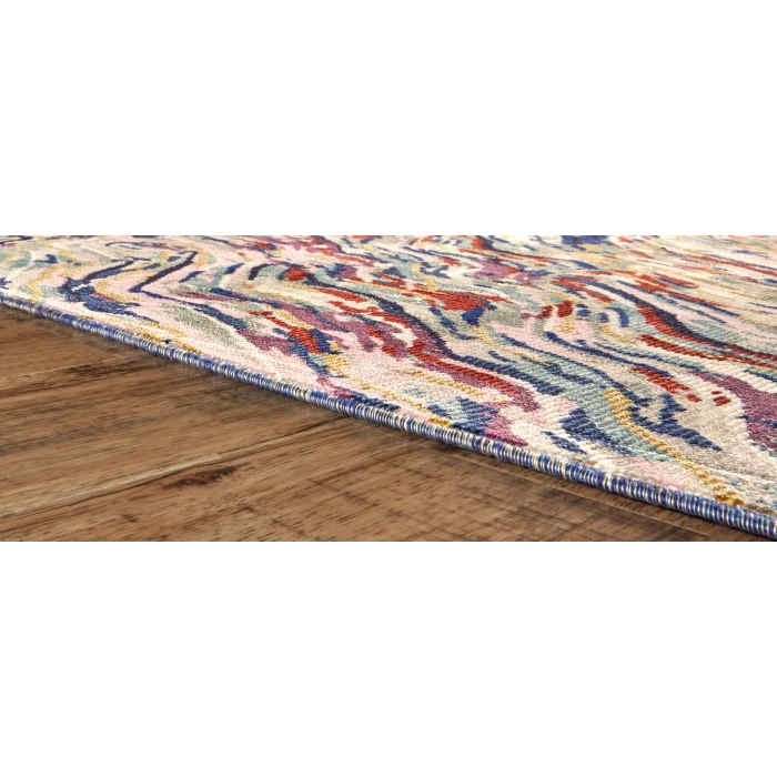 Feizy Torina Bohemian & Eclectic Abstract, Blue/Purple/Ivory, 9'-6" x 12'-7" Area Rug