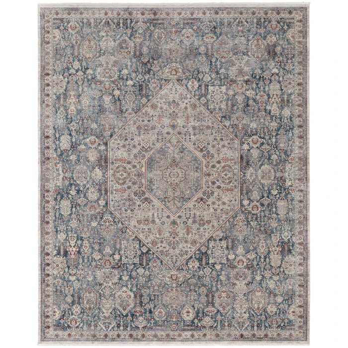Feizy Marquette Classic Blue/Gray Rug, 9'-6" X 12'-7" Area Rug