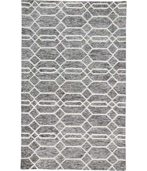 Feizy Belfort Cottage Trellis & Lattice, Gray/Black/Ivory, 12' x 15' Area Rug