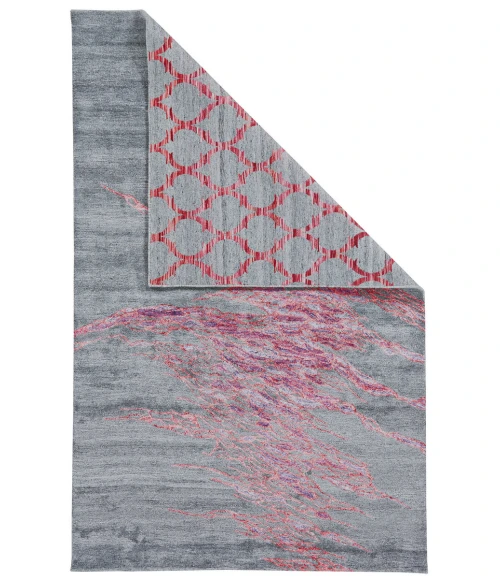 Feizy Cosmo Casual Watercolor, Red/Gray/Ivory, 9'-6" x 13'-6" Area Rug