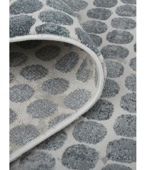 Feizy Atwell Contemporary Abstract Dot Area Rug, Teal/Silver Gray, 5ft-3in x 7ft-6in