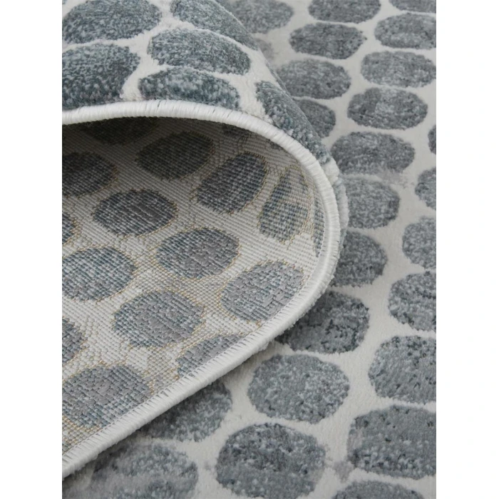 Feizy Atwell Contemporary Abstract Dot Accent Rug, Teal Blue/Silver Gray, 3ft x 5ft