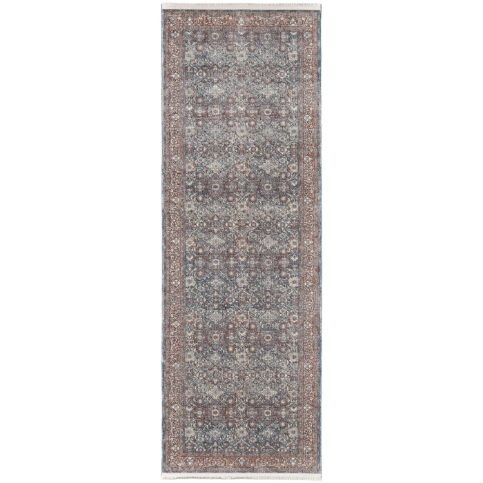 Feizy Marquette Vintage Oriental, Blue/Red, 2'-8" x 8' Runner