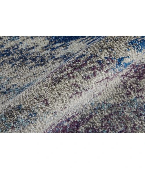 Feizy Edgemont Casual Abstract, Blue/Gray/Orange, 10' x 14' Area Rug