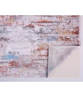 Feizy Cadiz Industrial Abstract, Gray/Red/Blue, 9'-9" x 13'-2" Area Rug