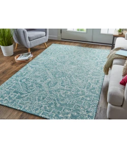 Feizy Belfort 8778F TEAL Area Rug 10 ft. X 14 ft. Rectangle
