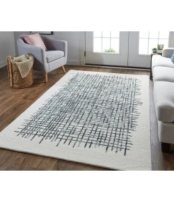 Feizy Maddox 8630F IVORY/CHARCOAL Area Rug 3 ft. 6 in. X 5 ft. 6 in. Rectangle