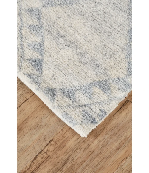 Feizy Abytha Global Diamond, Gray/Blue/Ivory, 9'-6" x 13'-6" Area Rug