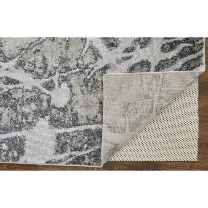 Feizy Astra Industrial Abstract, Gray/Silver/Ivory, 2'-10" x 7'-10" Runner
