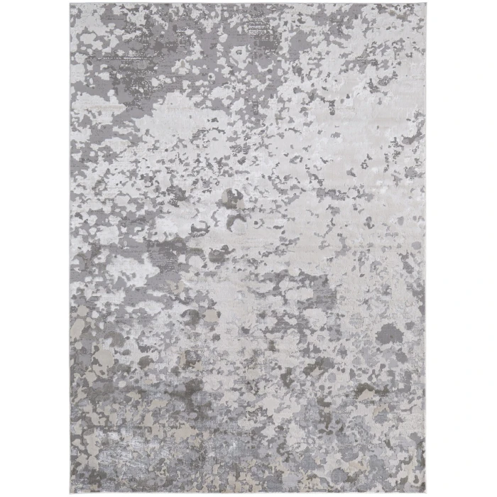 Feizy Micah Industrial Abstract, Silver/Gray/White, 3'-11" x 6' Accent Rug