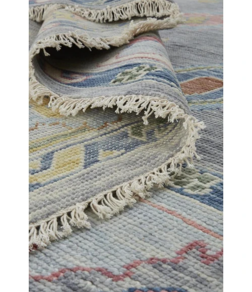 Feizy Karina Hand-Knotted Botanical Area Rug, Cool Gray/Blue, 8ft-6in x 11ft-6in