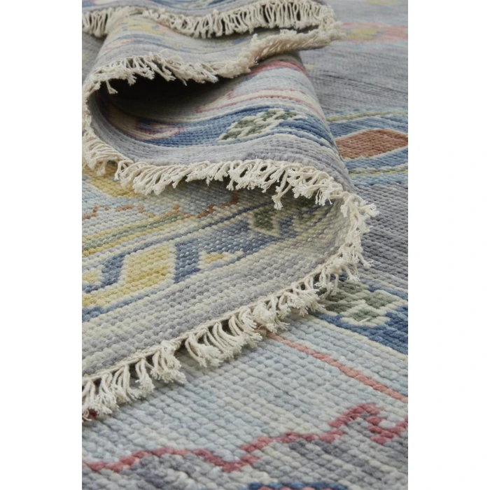 Feizy Karina Hand-Knotted Botanical Area Rug, Cool Gray/Blue, 9ft-6in x 13ft-6in