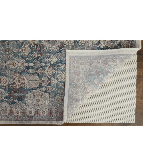 Feizy Marquette Bohemian & Eclectic Medallion, Blue/Ivory, 2'-8" x 10' Runner