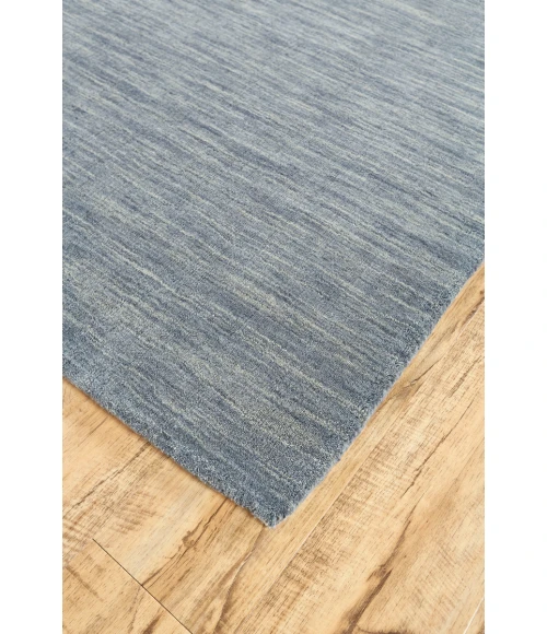 Feizy Luna Casual Solid, Gray/Blue, 10' x 10' Round Rug