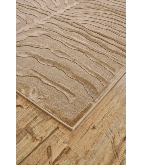 Feizy Saphir Cabin & Lodge Animal Print, Tan/Ivory, 7'-6" x 7'-6" Round Rug