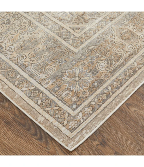 Feizy Celene Vintage Medallion, Tan/Brown/Ivory, 3'-9" x 5'-7" Accent Rug
