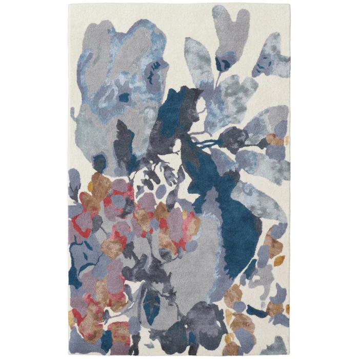 Feizy Dafney Casual Floral & Botanical, Blue/Gray/Pink, 10' x 14' Area Rug