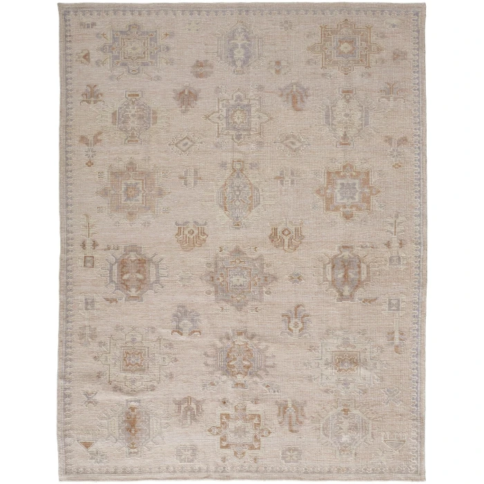 Feizy Wendover Eco-Friendly PET Oushak Rug, Ivory/Tan/Opal Gray, 10ft x 14ft Area Rug
