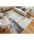 Feizy Clio Bohemian & Eclectic Abstract, Ivory/Blue/Brown, 9' x 12' Area Rug