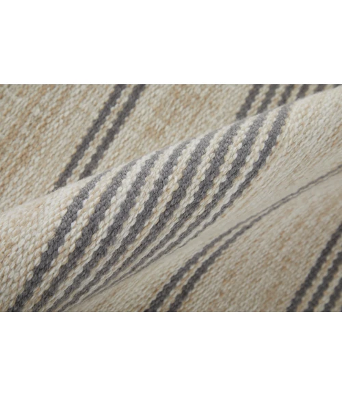 Feizy Duprine Casual Stripes, Gray/Ivory, 4' x 6' Accent Rug