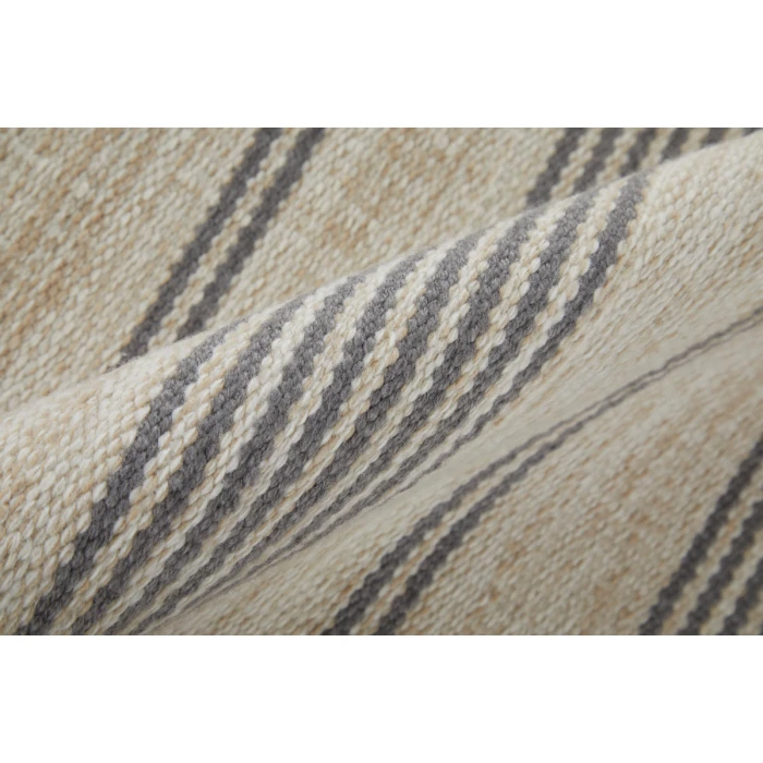 Feizy Duprine Casual Stripes, Gray/Ivory, 10' x 14' Area Rug