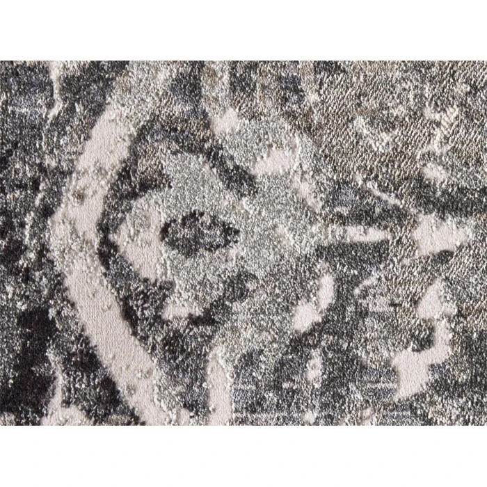 Feizy Kano Casual Distressed, Gray/Ivory/Taupe, 8'-9" x 8'-9" Round Rug
