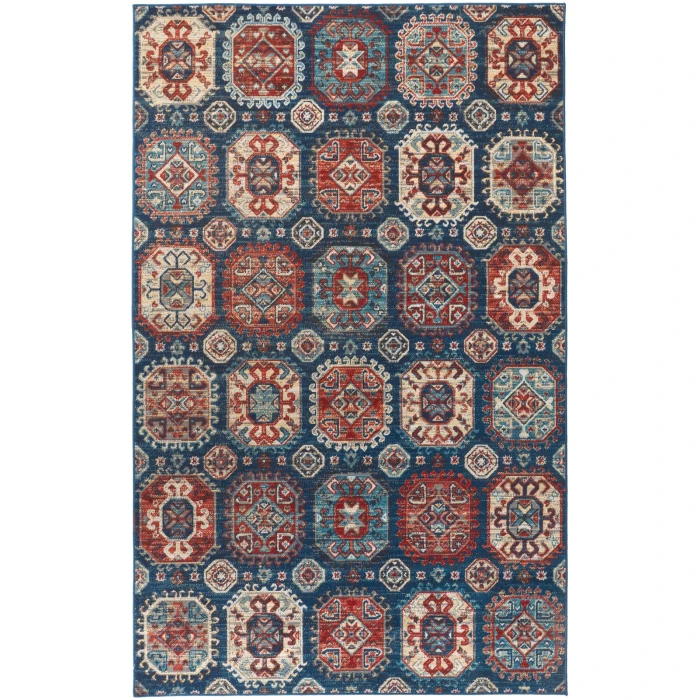 Feizy Nolan Vinatge Style Tribal Kazak Rug, Classic Blue/True Red, 12ft-10in x 15ft