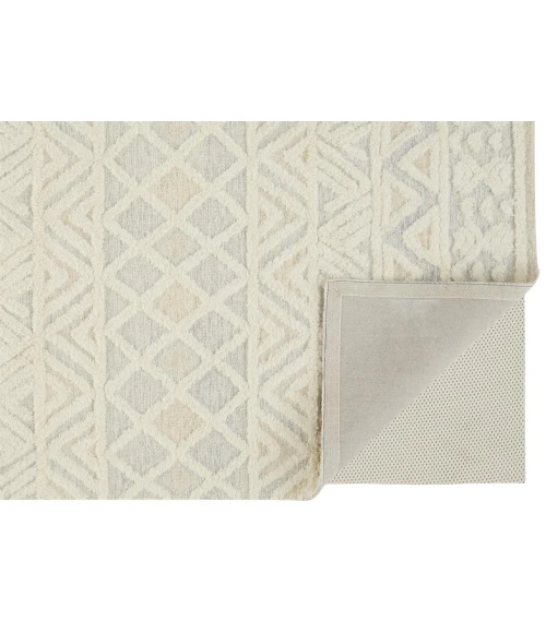 Feizy Anica Moroccan Geometric, Ivory/Blue/Tan, 12' x 15' Area Rug