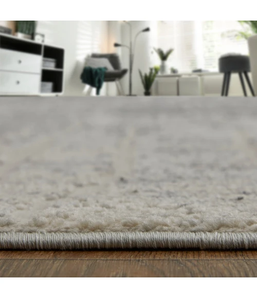 Feizy Kano Industrial Abstract, Black/Gray/Ivory, 2'-7" x 8' Runner