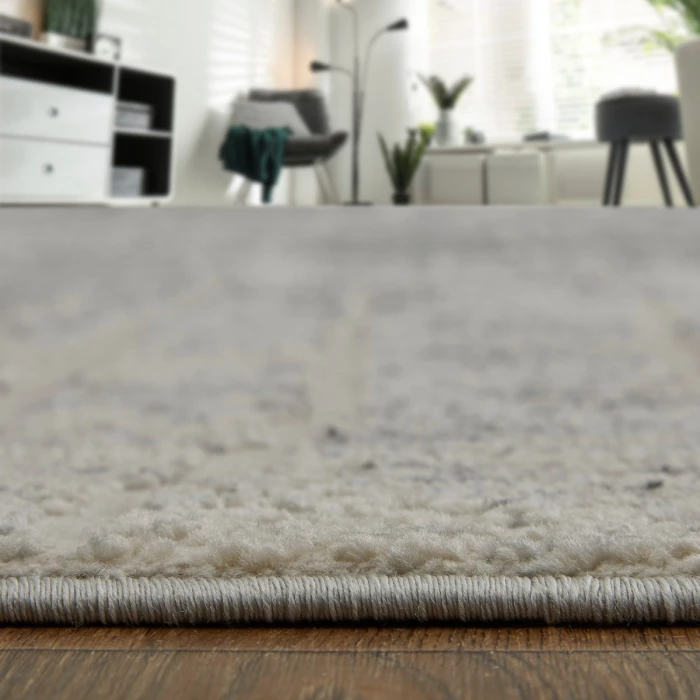 Feizy Kano Industrial Abstract, Black/Gray/Ivory, 2'-7" x 8' Runner