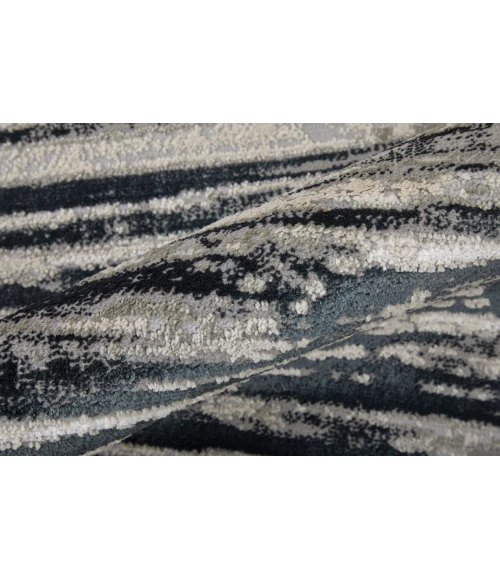 Feizy Micah Scandinavian Diamond, Black/Silver/Taupe, 9'-2" x 12' Area Rug