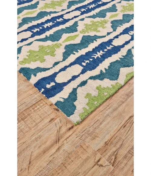 Feizy Liana Casual Abstract, Blue/Green/Ivory, 12' x 15' Area Rug