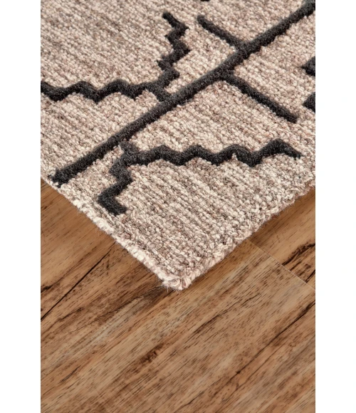 Feizy Enzo Global Geometric, Black/Taupe/Gray, 9'-6" x 13'-6" Area Rug