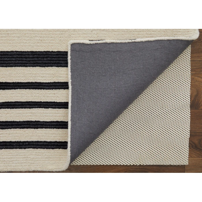 Feizy Maguire Industrial Abstract, Ivory/Black, 5' x 8' Area Rug