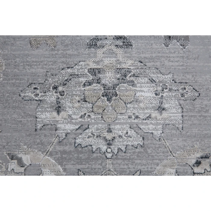 Feizy Macklaine Transitional Metallic Rug,Silver Gray/Ivory, 12ft x 15ft Area Rug