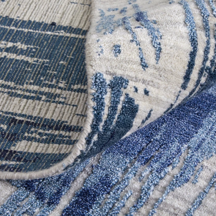 Feizy Eastfield Casual Abstract, Blue/Ivory, 2'-6" x 8' Runner