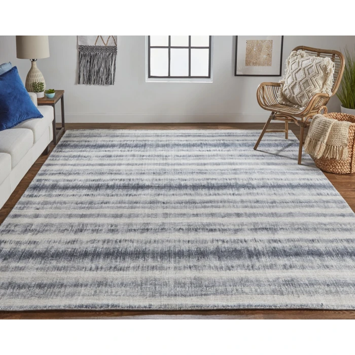 Feizy  Mackay Handwoven Graident Rug, Dark Slate Blue, 9ft x 12ft Area Rug