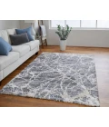 Feizy Mynka Casual Abstract, Gray/Ivory, 10' x 14' Area Rug