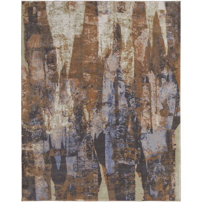 Feizy Clio Casual Abstract, Brown/Blue/Ivory, 2' x 3' Accent Rug