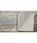 Feizy Vancouver Contemporary Streak/Painterly Rug, Ivory/Gray, 6'-7" X 9'-6" Area Rug