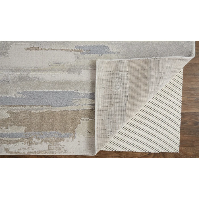 Feizy Vancouver Contemporary Streak/Painterly Rug, Ivory/Gray, 2'-10" X 7'-10" Area Rug