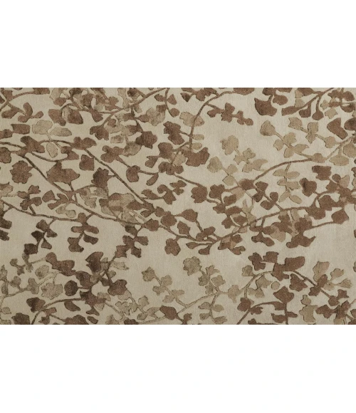 Feizy Bella Casual Floral & Botanical, Ivory/Taupe/Brown, 9' x 12' Area Rug