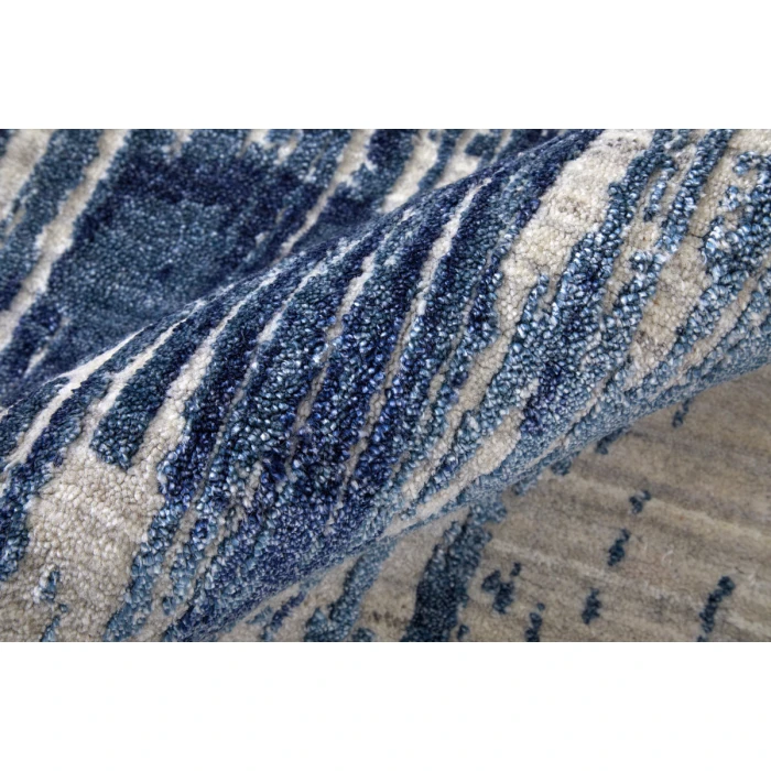 Feizy Eastfield Casual Abstract, Blue/Ivory, 2'-6" x 8' Runner