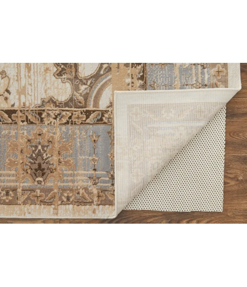 Feizy Celene French & Victorian Bordered, Tan/Brown/Gray, 7'-9" x 7'-9" Round Rug