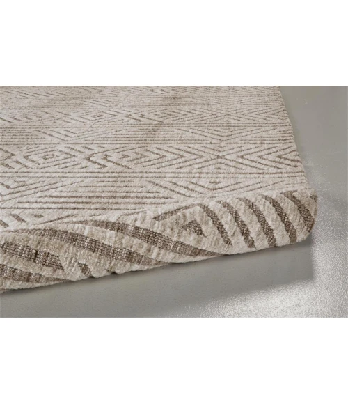 Feizy Colton Luxury & Glam Geometric, Tan/Ivory/Brown, 9'-6" x 13'-6" Area Rug